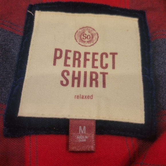 So 100% cotton plaid button down shirt size M - Picture 5 of 7